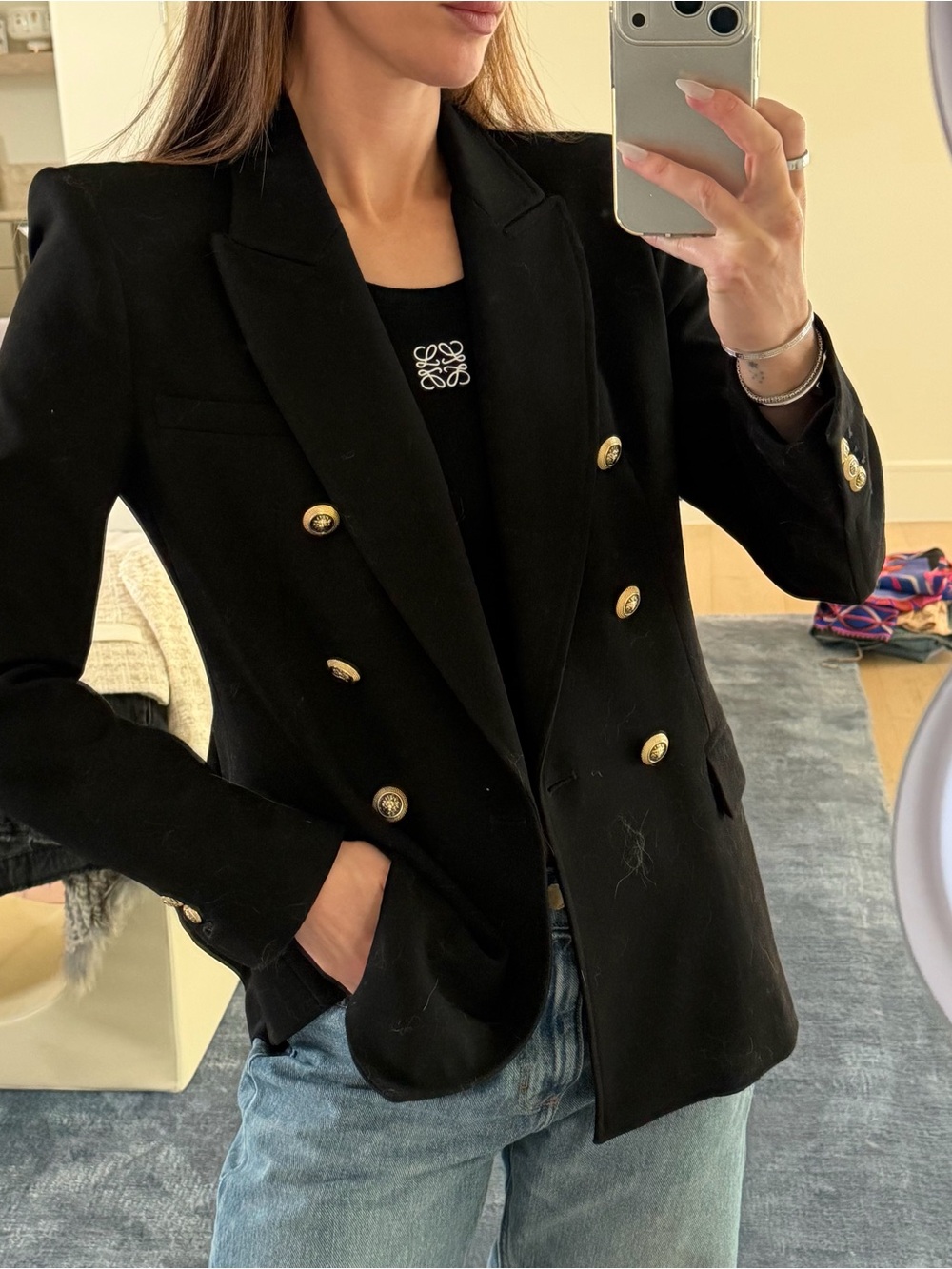 Zara Tailored Double-Breasted Blazer